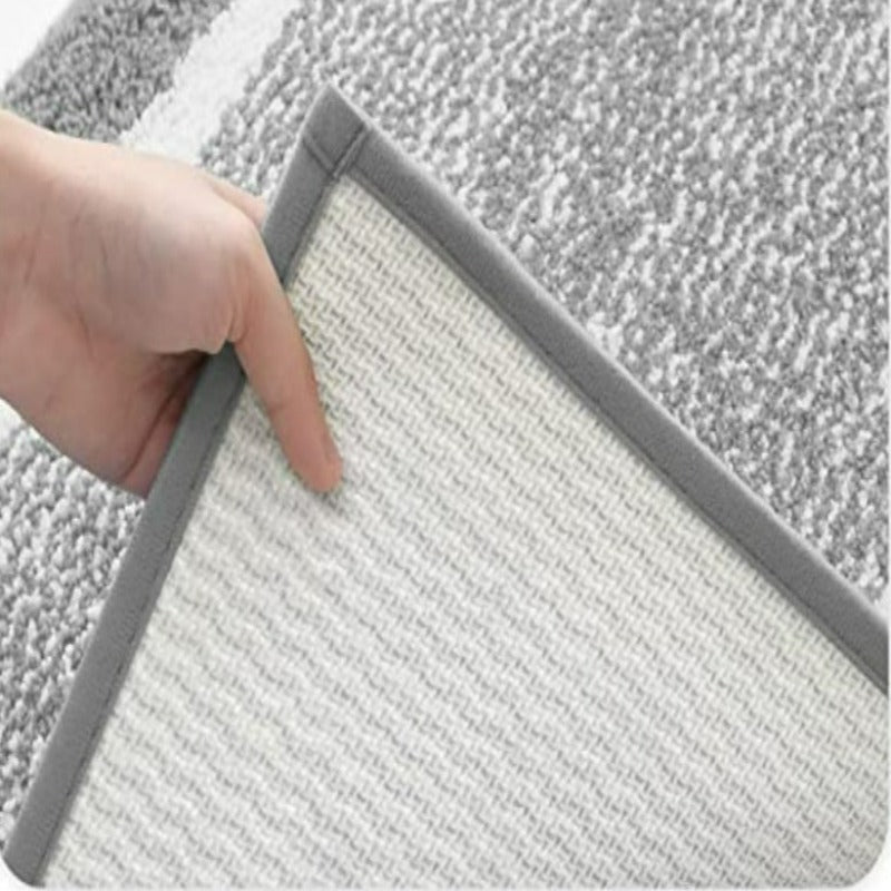 Gray Non Slip Bath Mat-Soft and Water Absorbent Rug, Machine Washable Plush Mat for Bathroom, Laundry Room and Living Room - Grafton Collection
