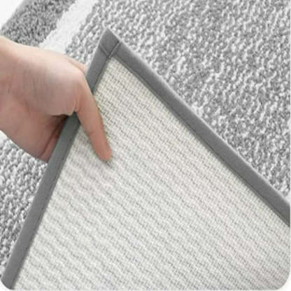 Gray Non Slip Bath Mat-Soft and Water Absorbent Rug, Machine Washable Plush Mat for Bathroom, Laundry Room and Living Room - Grafton Collection