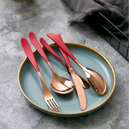 Red Stainless Steel Cutlery Set - Grafton Collection
