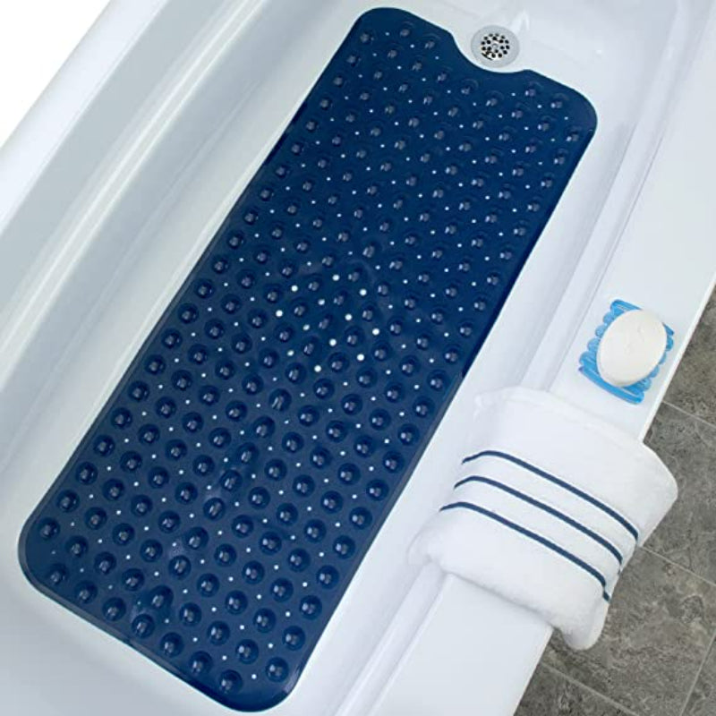 Extra Long Bath Tub & Shower Mat,Wet Floor Non-Slip for Elderly & Kids Bathroom, Longer Than Standard Bathtub Mats, Suction Cups, Drain Holes, Machine Washable - Grafton Collection