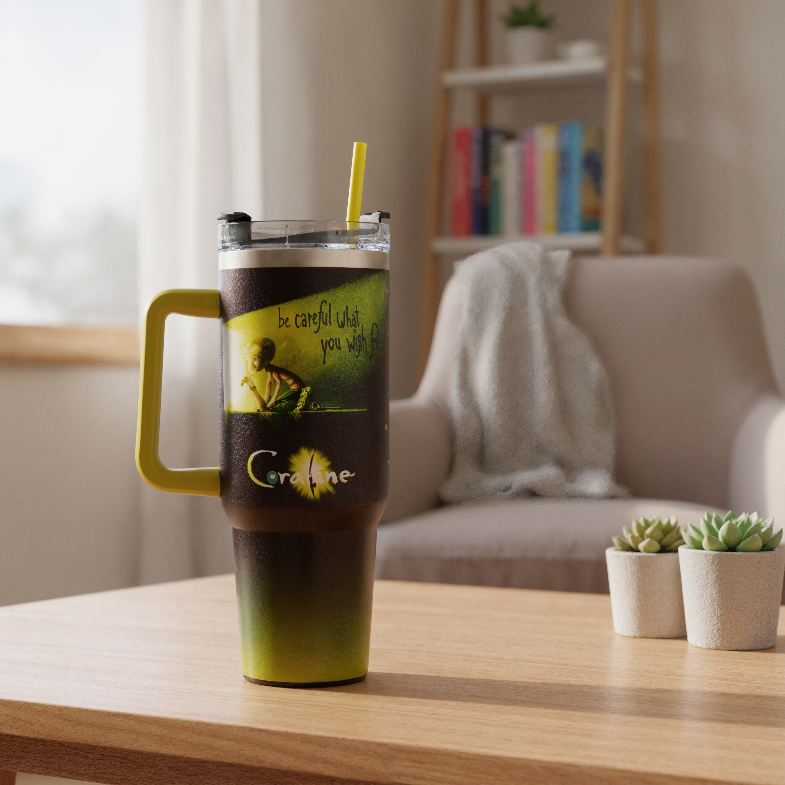 40 Oz Be Careful What You Wish For Travel Print Tumbler With Straw