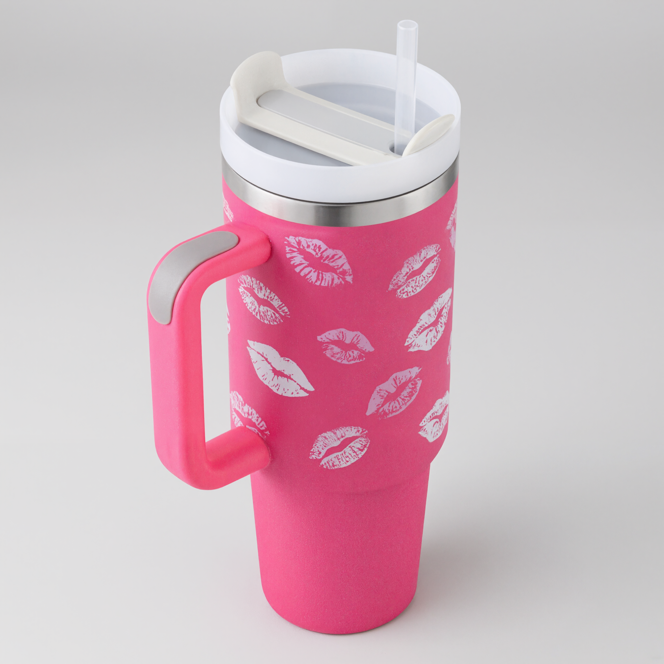 40oz Christmas Thermal Mug with Handle and Straw