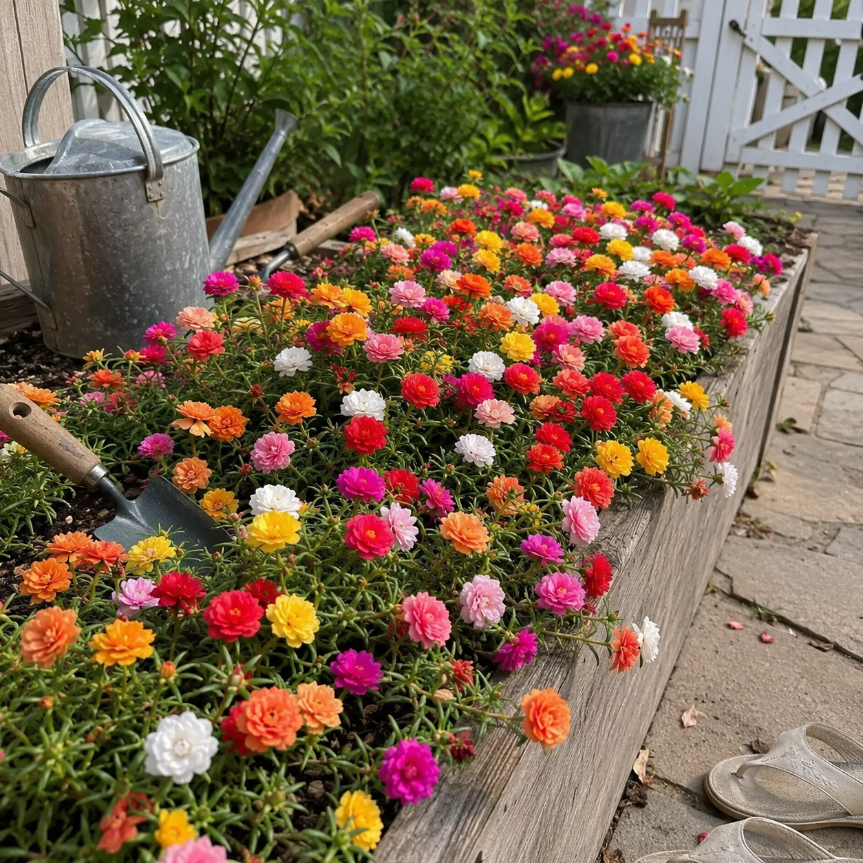 Pack Of 10000 Vibrant Mixed Colors Double Flowered Portulaca Moss Rose Seeds