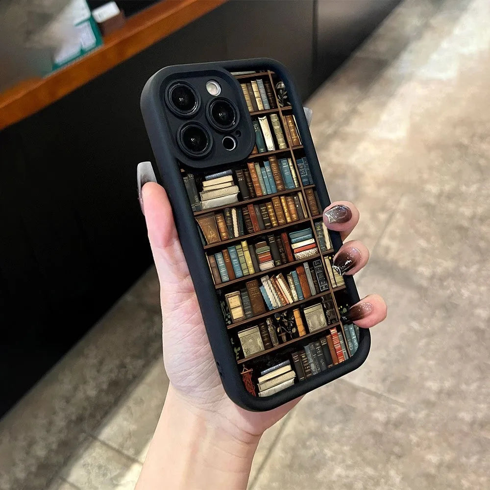 Bookshelf Pattern Soft Shockproof iPhone Case