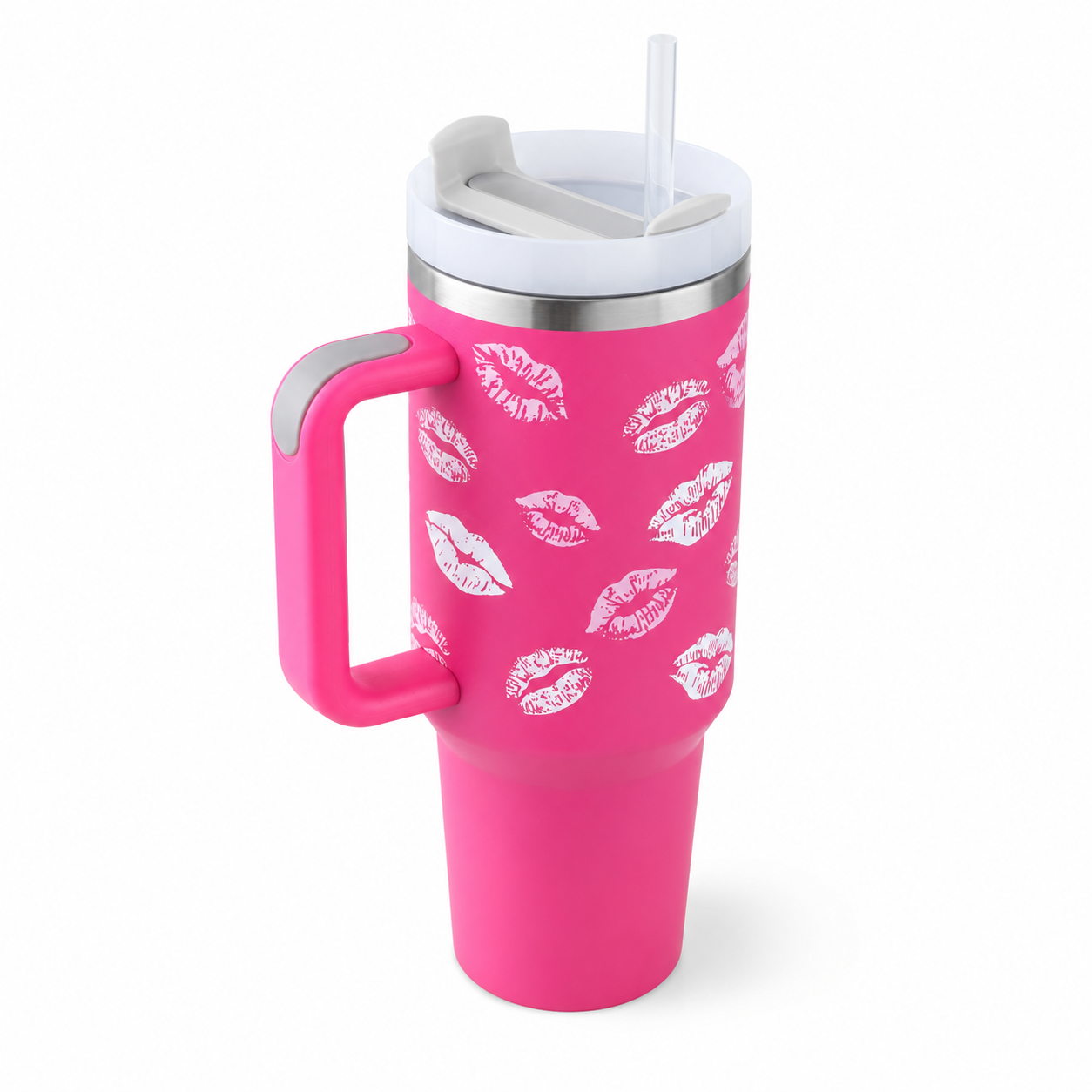 40oz Stainless Steel Insulated Spill Proof Tumbler With Handle And Straw  