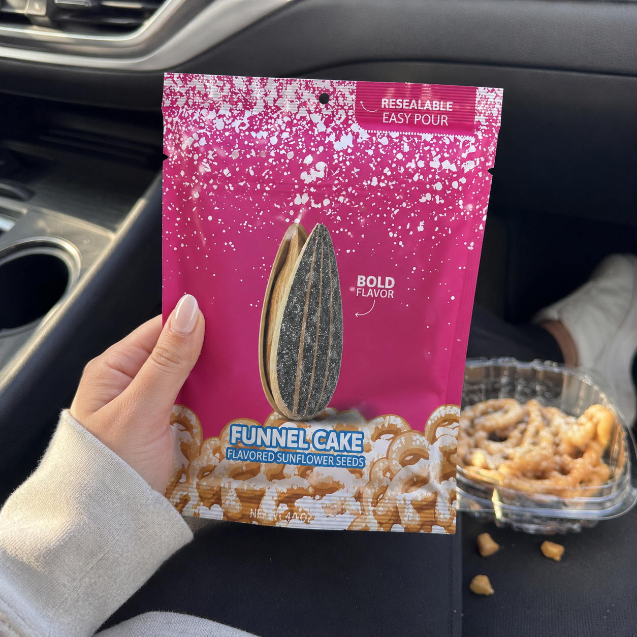 Pack Of 6 Sunflower Seeds Funnel Cake With Resealable 4oz Bags