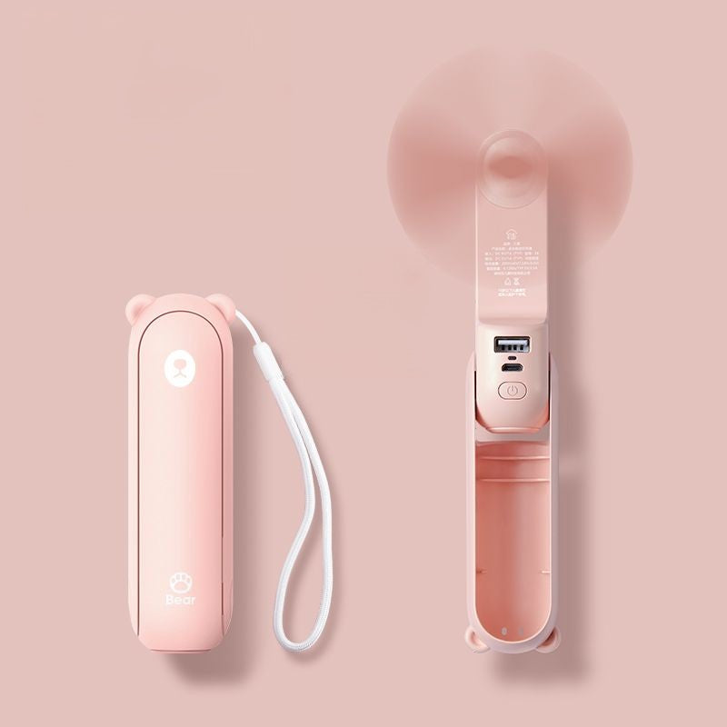 Rechargeable  Hand Held Small Pocket Fan With Power Bank - Grafton Collection