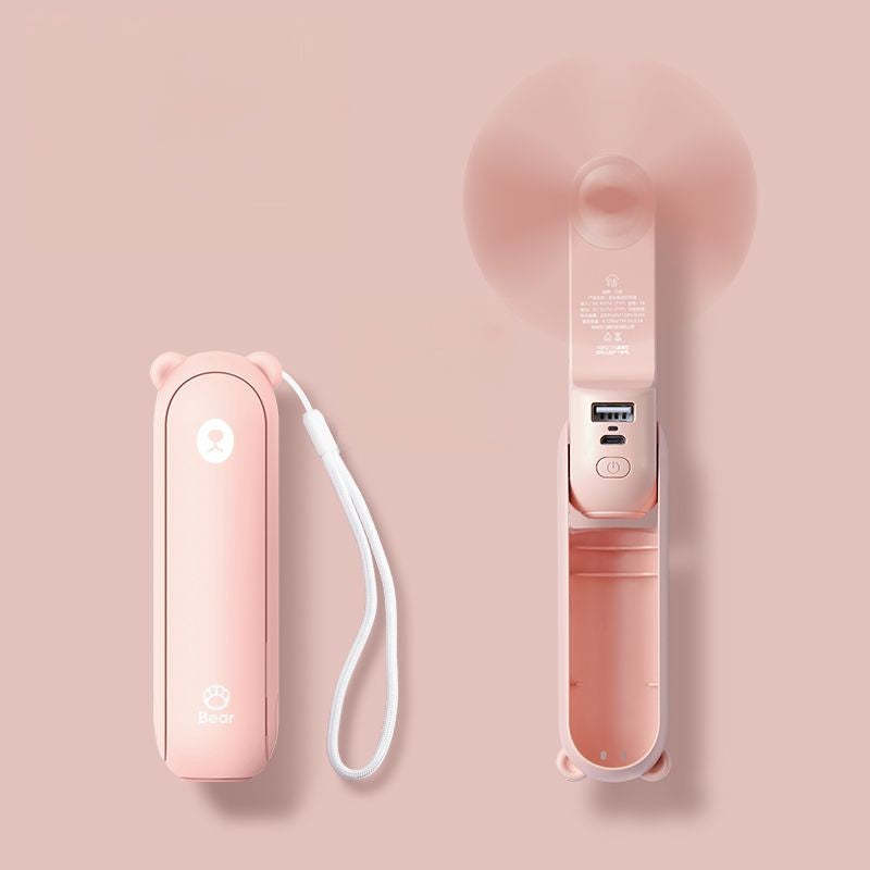 Rechargeable  Hand Held Small Pocket Fan With Power Bank - Grafton Collection