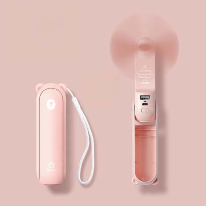 Rechargeable  Hand Held Small Pocket Fan With Power Bank - Grafton Collection