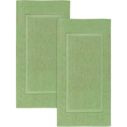 Pack Of 2 Cotton Banded Bath Mats- Highly Absorbent and Machine Washable Shower Bathroom Floor Towel - Grafton Collection