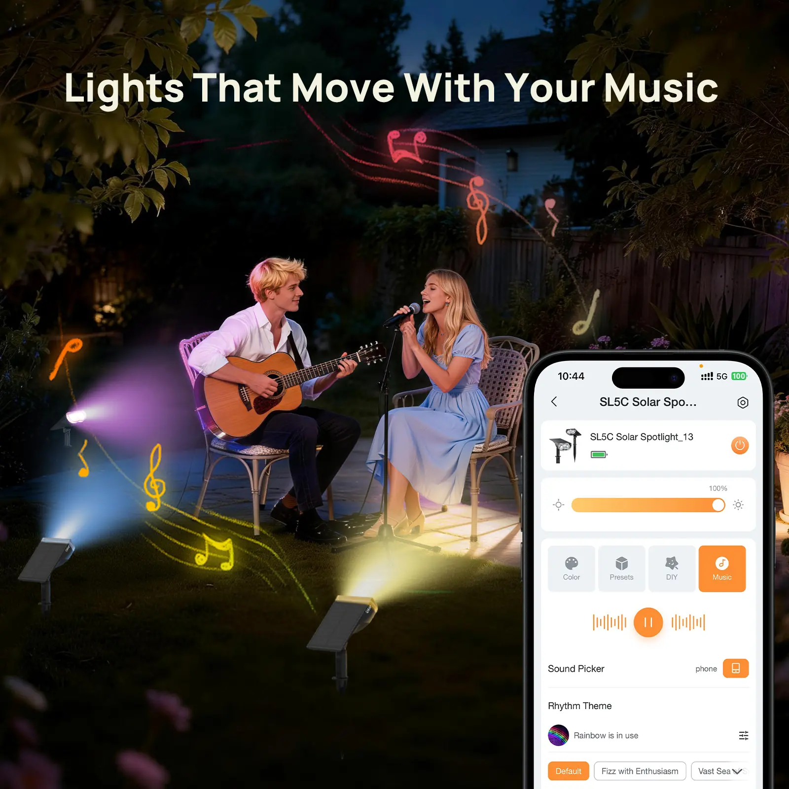[Summer Vibes] Linkind Smart Solar Spotlight Outdoor APP Control Color Changing IP67 Waterproof Landscape Lighting for Yard Garden Pathway