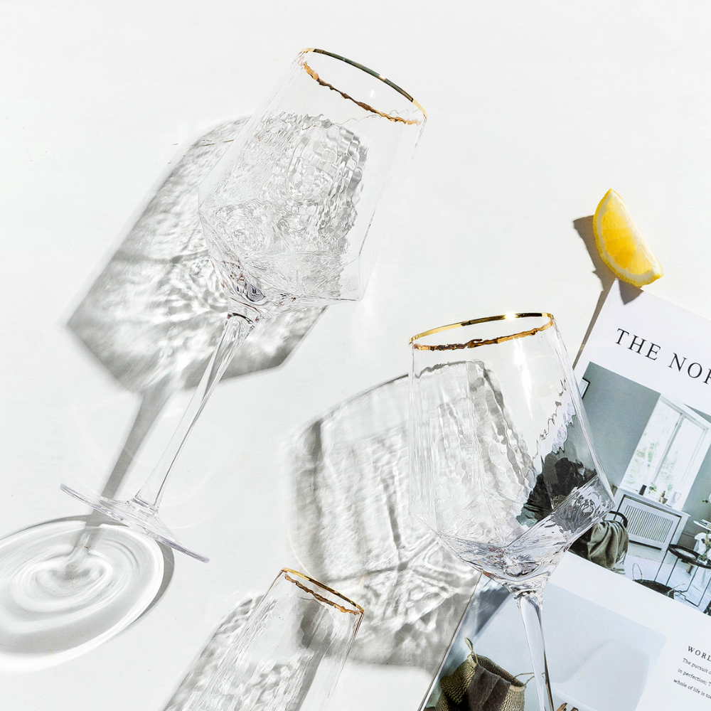 Gold Rim Wine Glasses - Grafton Collection
