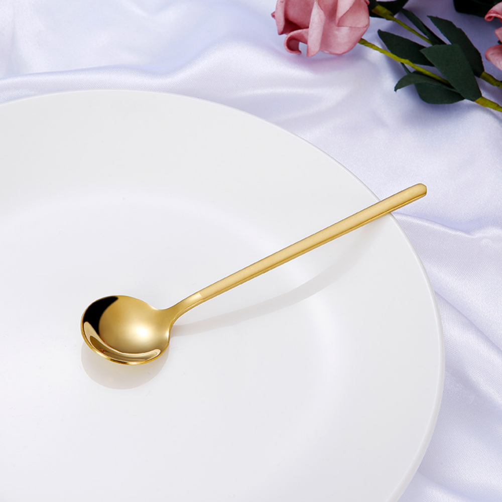 Shiny Colorful Stainless Steel Small & Round Coffee Spoon - Grafton Collection