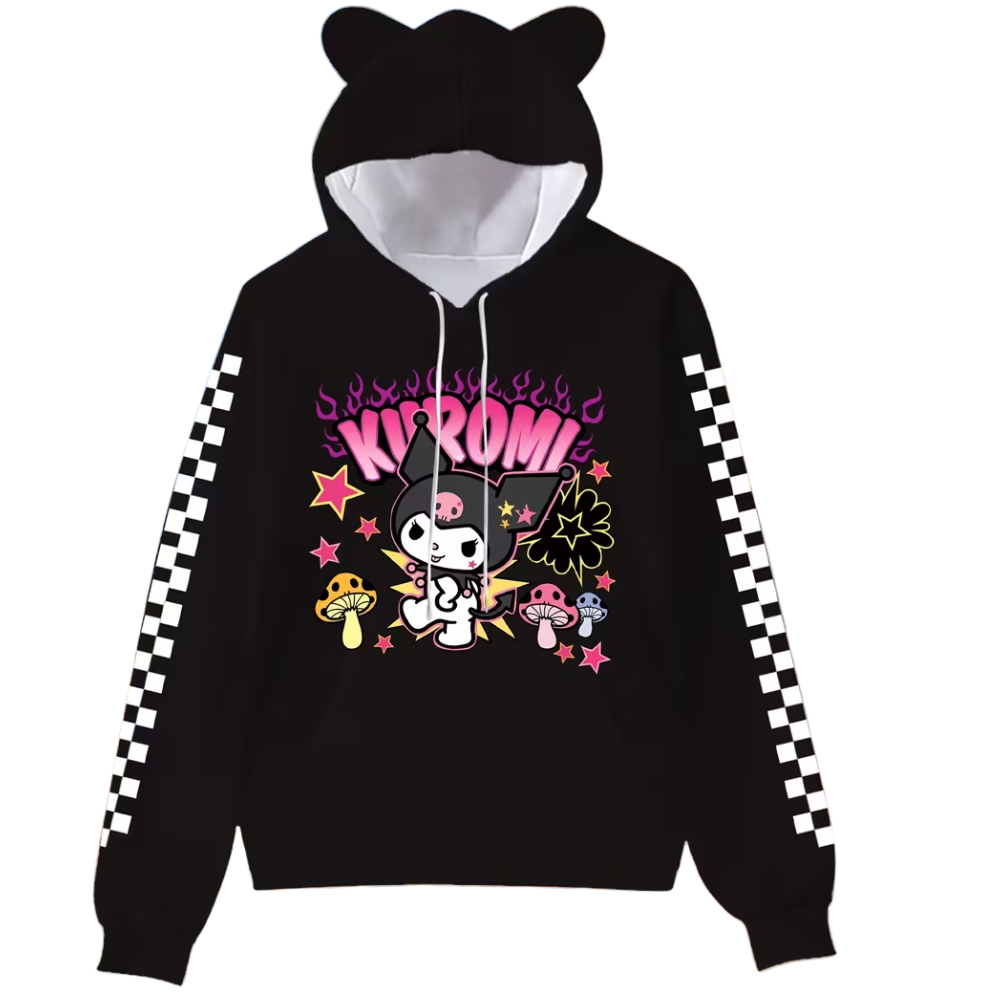 Cartoon Character Hooded Long Sleeve Hoodie For Womens
