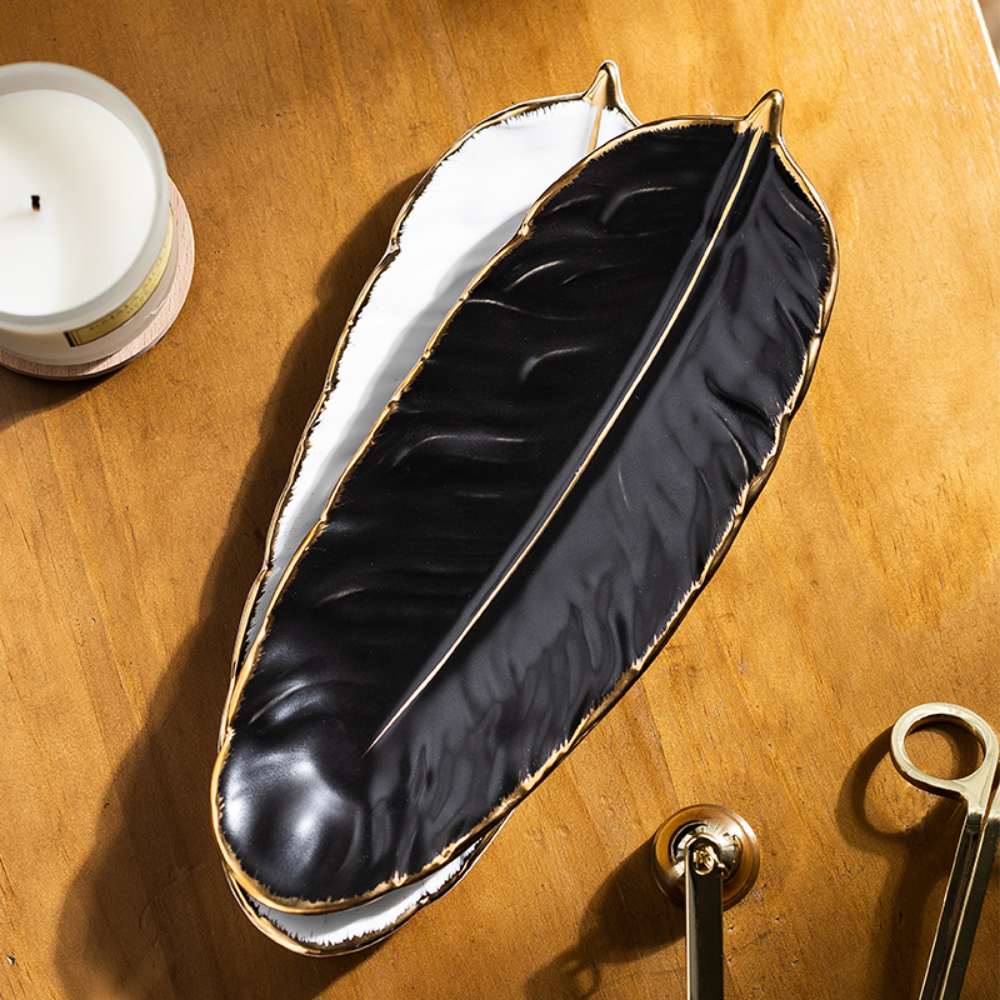 Leaf-Shaped Ceramic Serving Plates - Grafton Collection