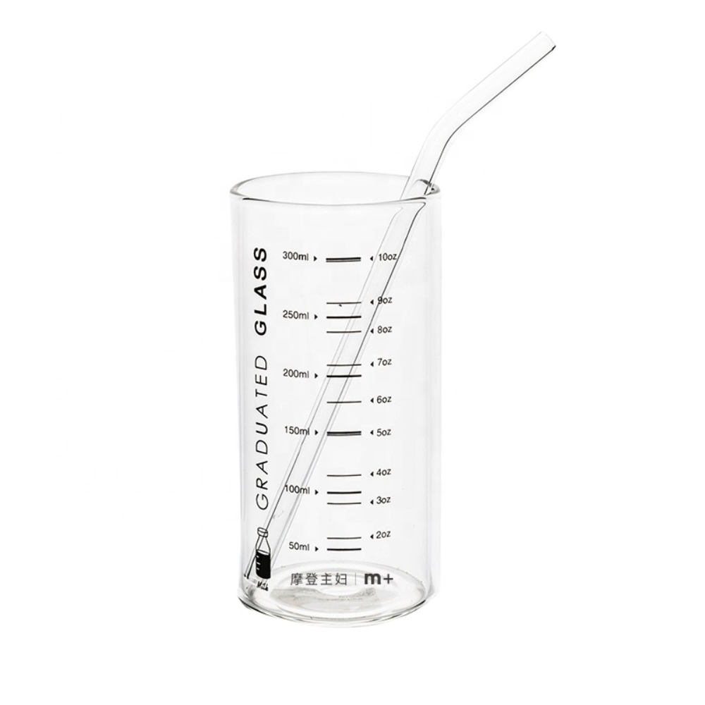 Measuring Cup Glass With Straw - Grafton Collection