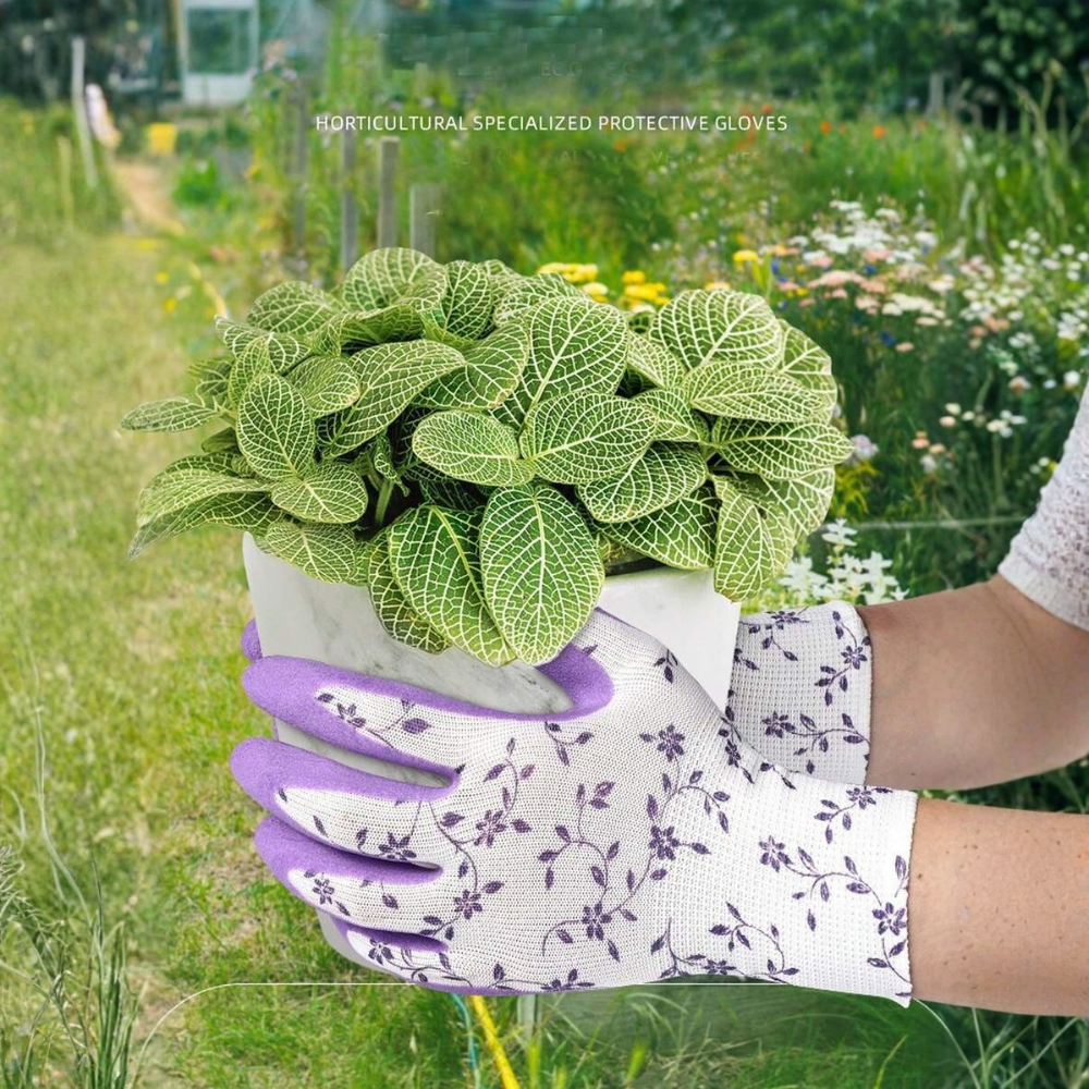 Waterproof Wear Resistant Nitrile Gardening Gloves Anti Puncture Cut Resistant