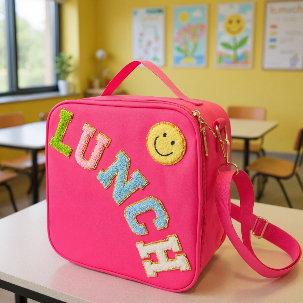 Insulated Lunch Bag With Adjustable Shoulder Strap For Girls School and Travel