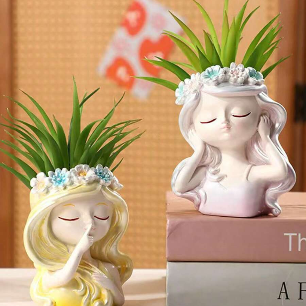 Creative Girl Sleeping Pose Figurine For Succulent And Tool Storage
