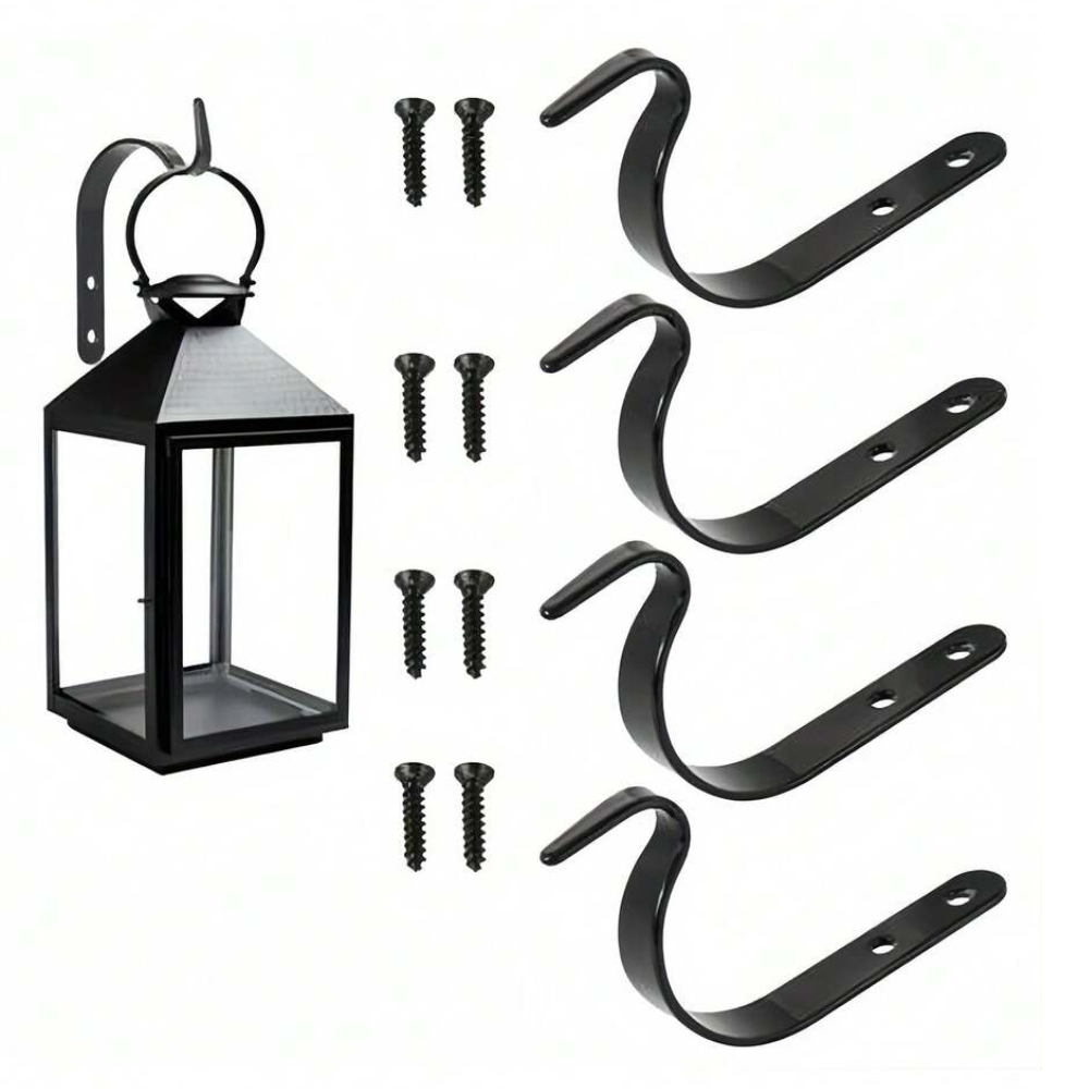 Forged Iron Wall Hooks For Hanging Plants And Lanterns