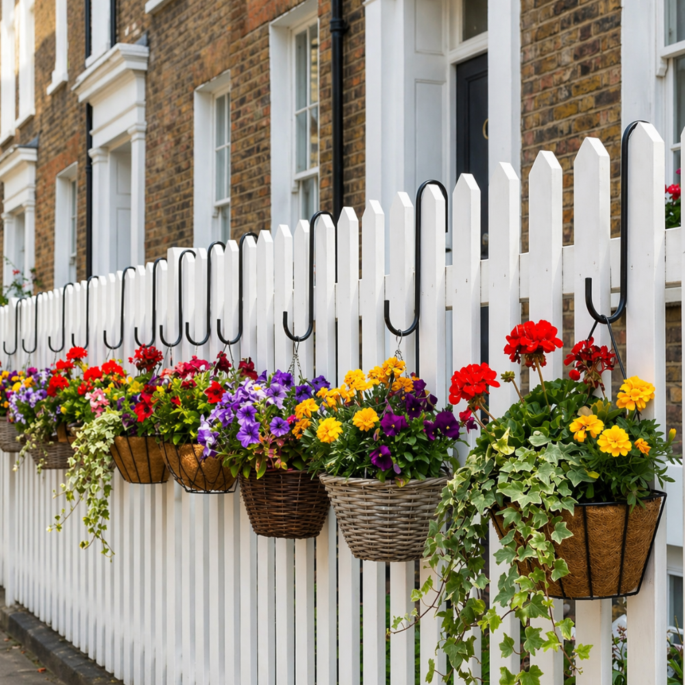 Multi Purpose Curved Wall Hook Rust Resistant Iron For Outdoor Hanging