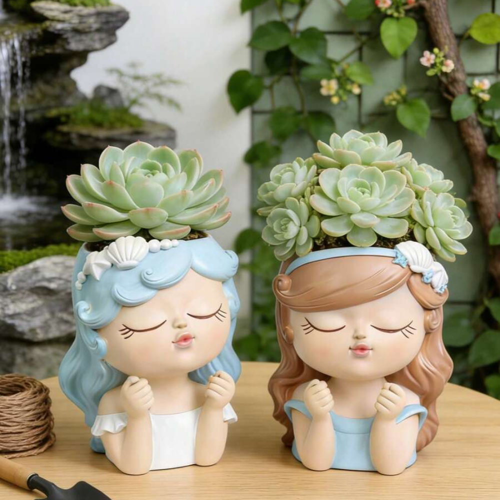 Cartoon Character Shaped Abs Plant Pot For Indoor Succulents And Cacti Display