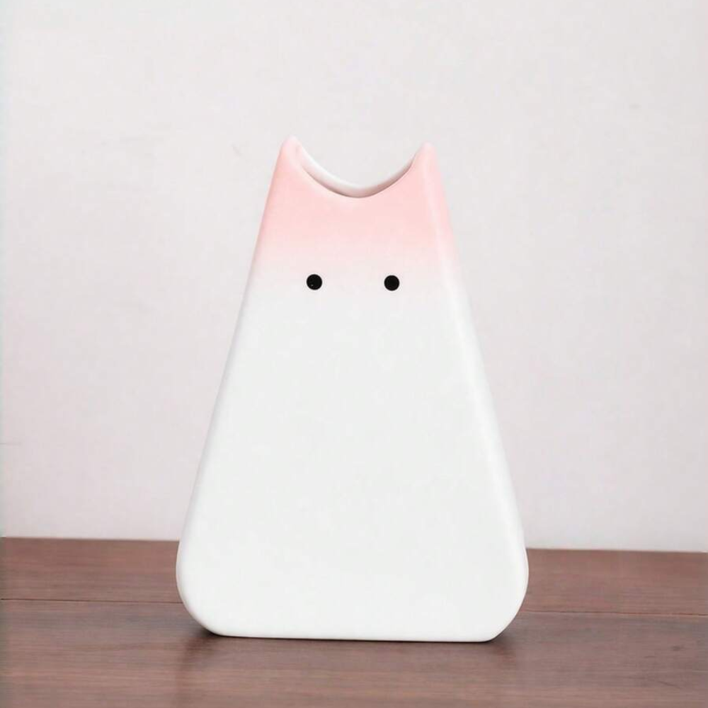 Standing Cat Flower Vase Decorative Ornament For Home Display And Decor