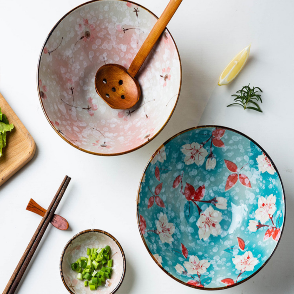 Japanese Style Floral Noodle Bowl - Grafton Collection