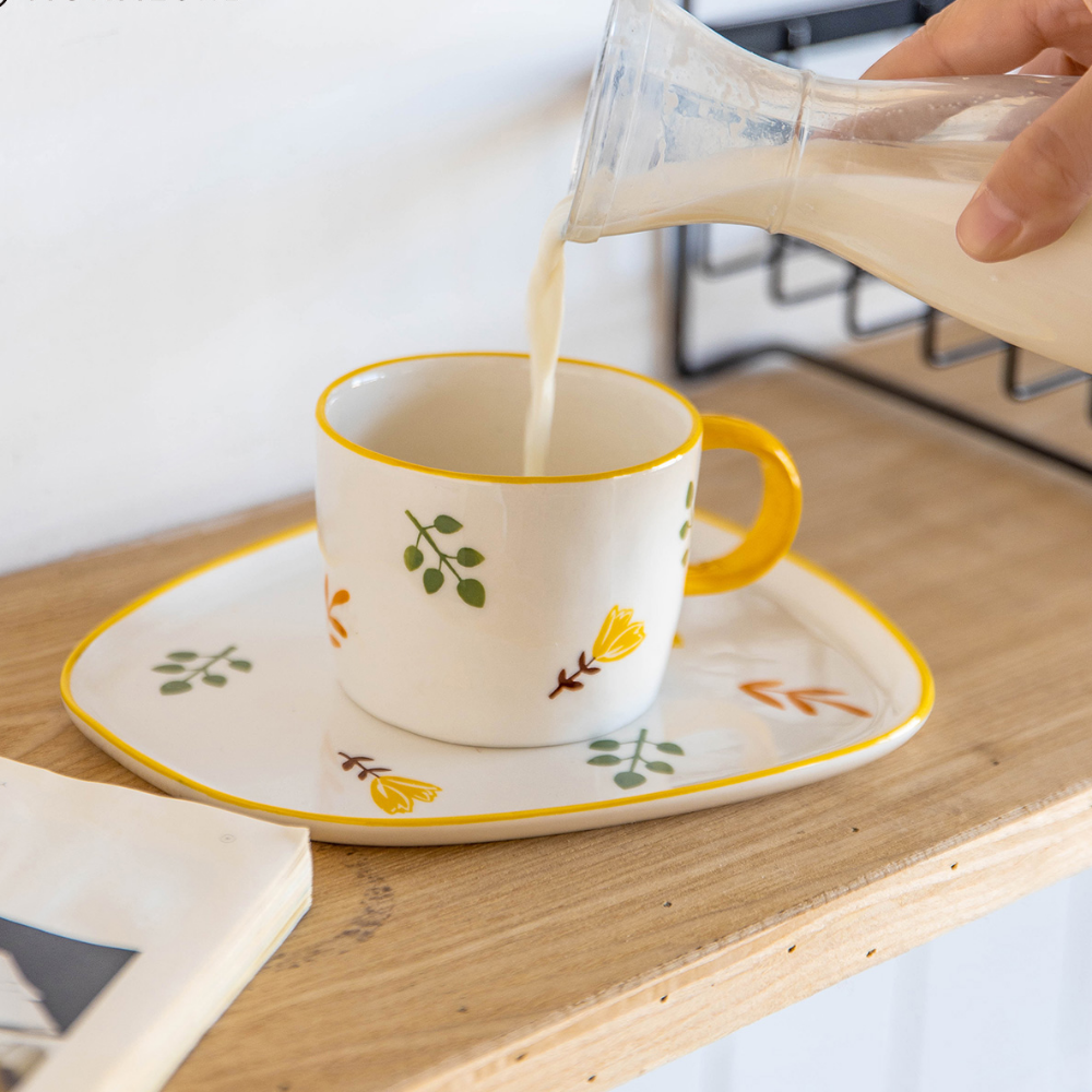 Flower Pattern Cup And Saucer Set - Grafton Collection