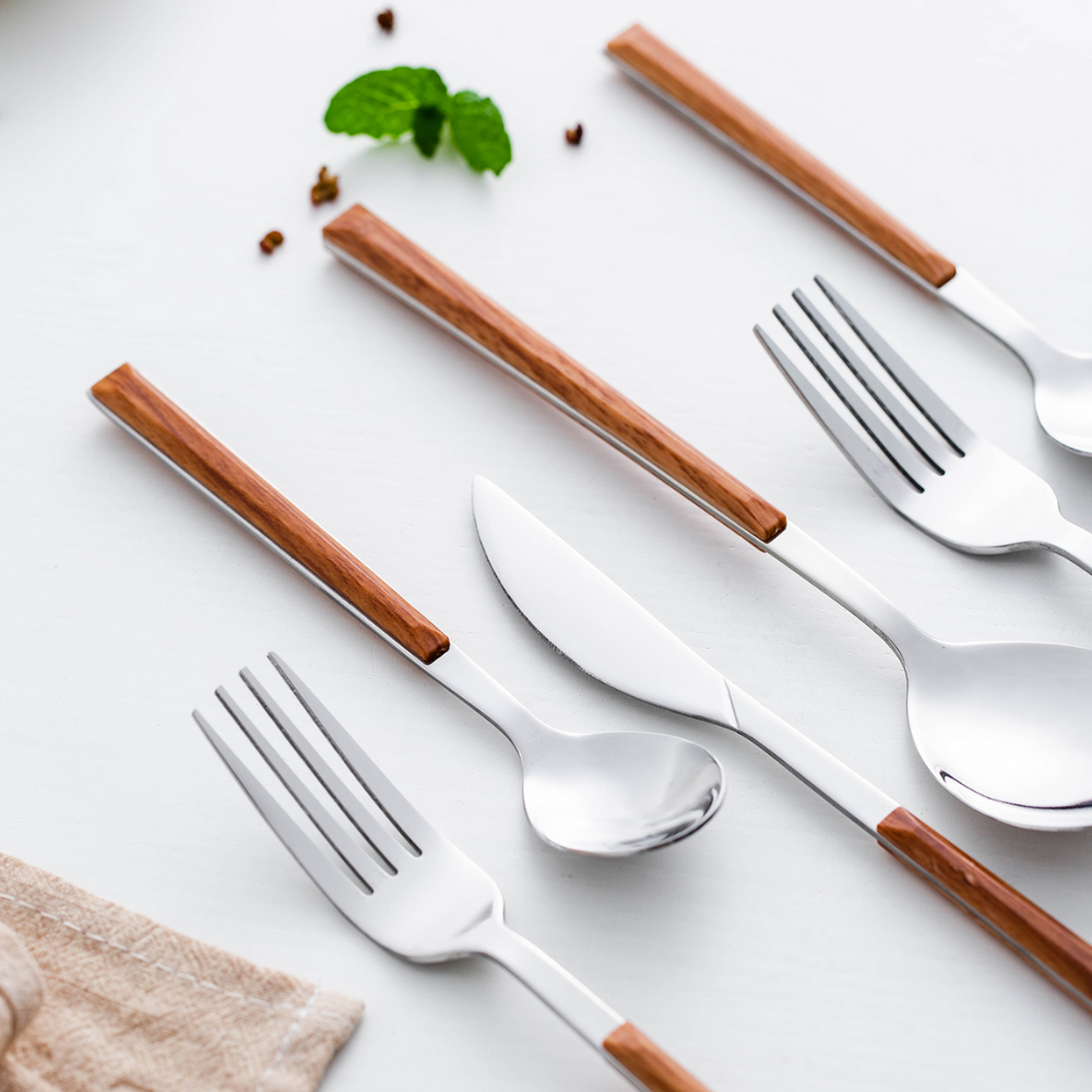 Stainless Steel Cutlery With Wooden Handles - Grafton Collection