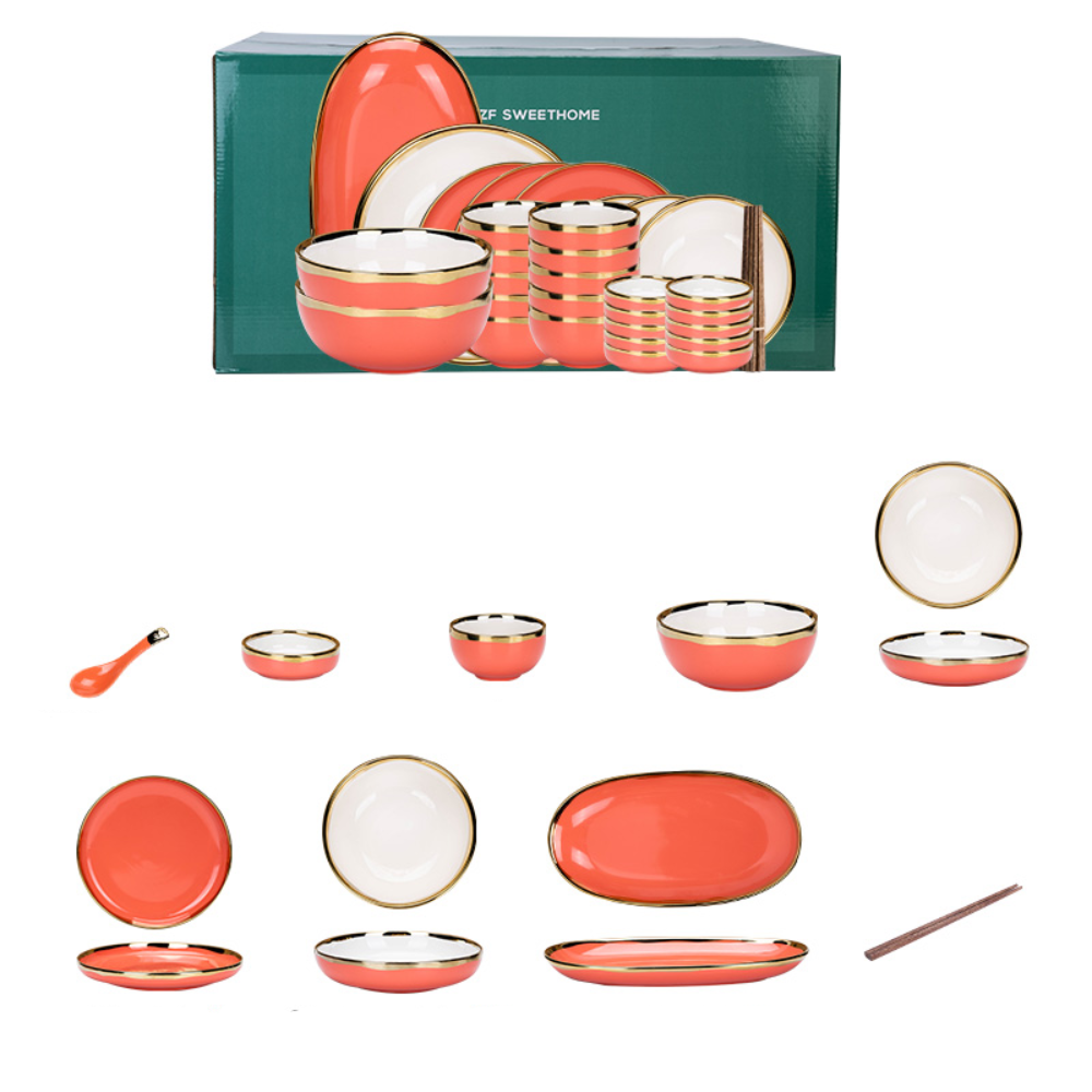 50 Piece Ceramic Dinnerware Set - Grafton Collection