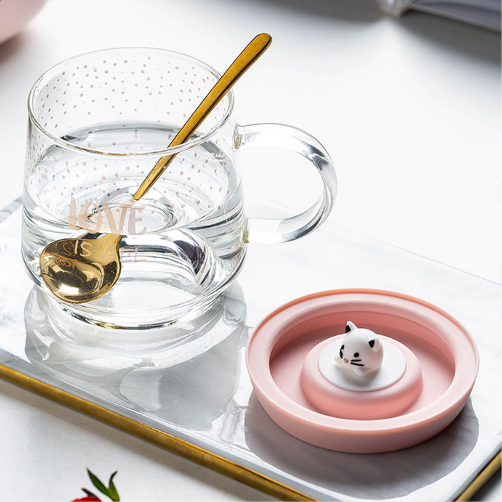 Love Is All Crystal Ball Cat Household Glass Cup - Grafton Collection