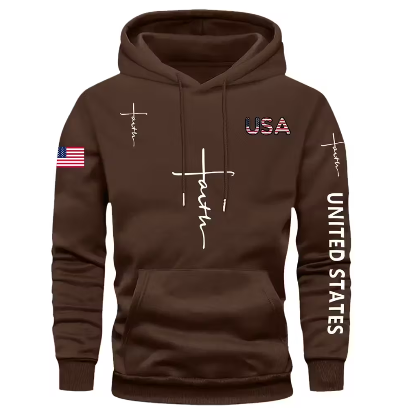 Faith Print Men Casual And Cozy Hoodies