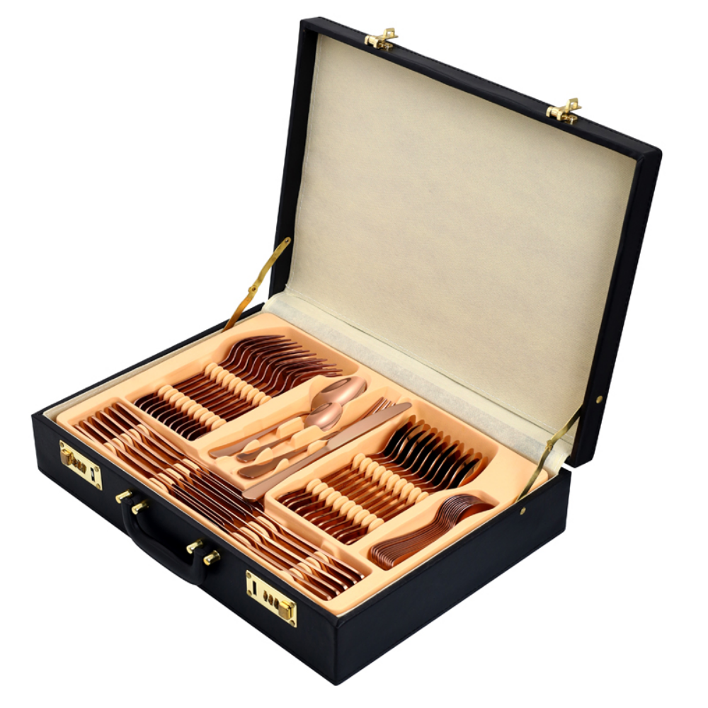 Stainless Steel Colored Cutlery Set - 48 Pieces - Grafton Collection