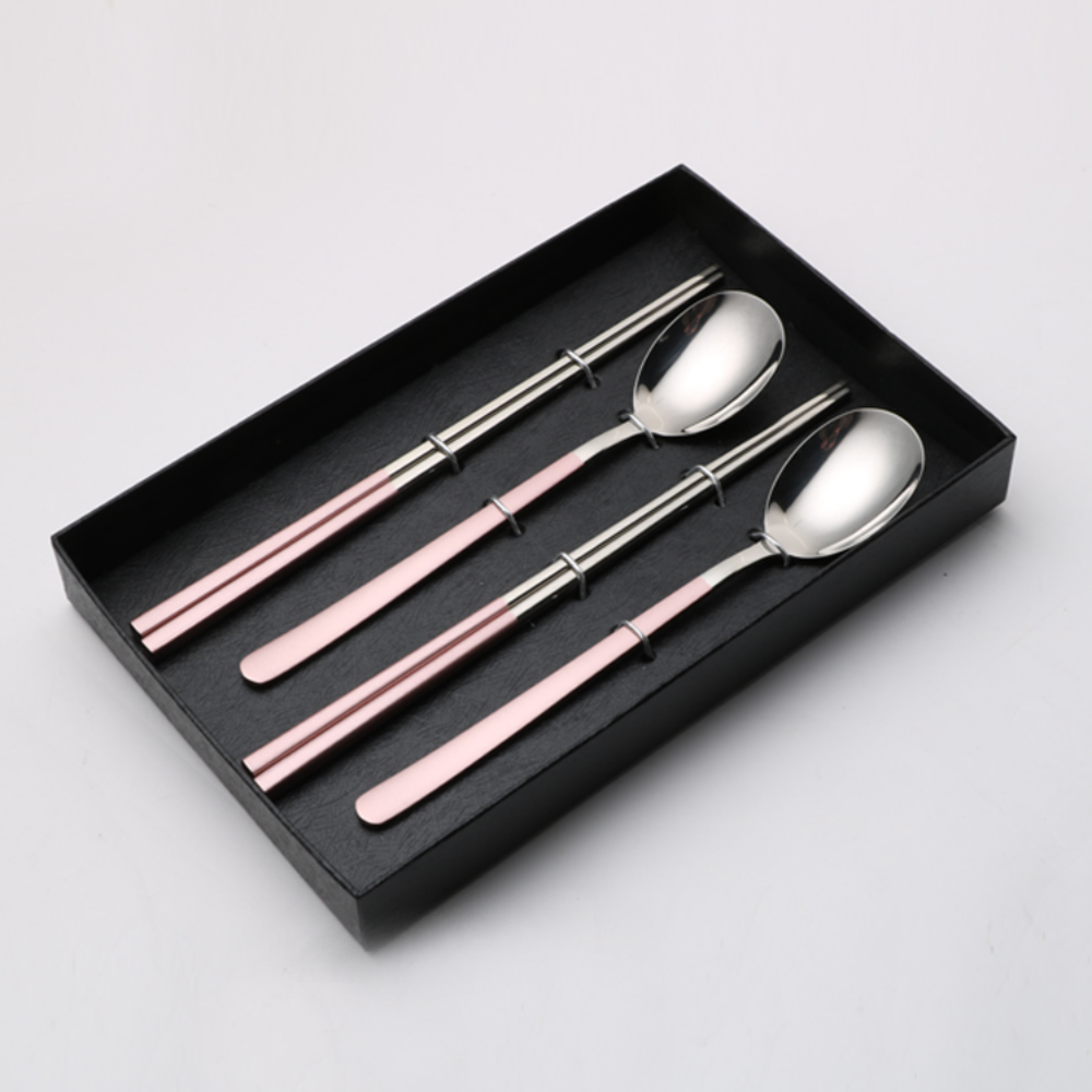 Elegant Spoon & Chopstick Wedding Flatware Set - Grafton Collection