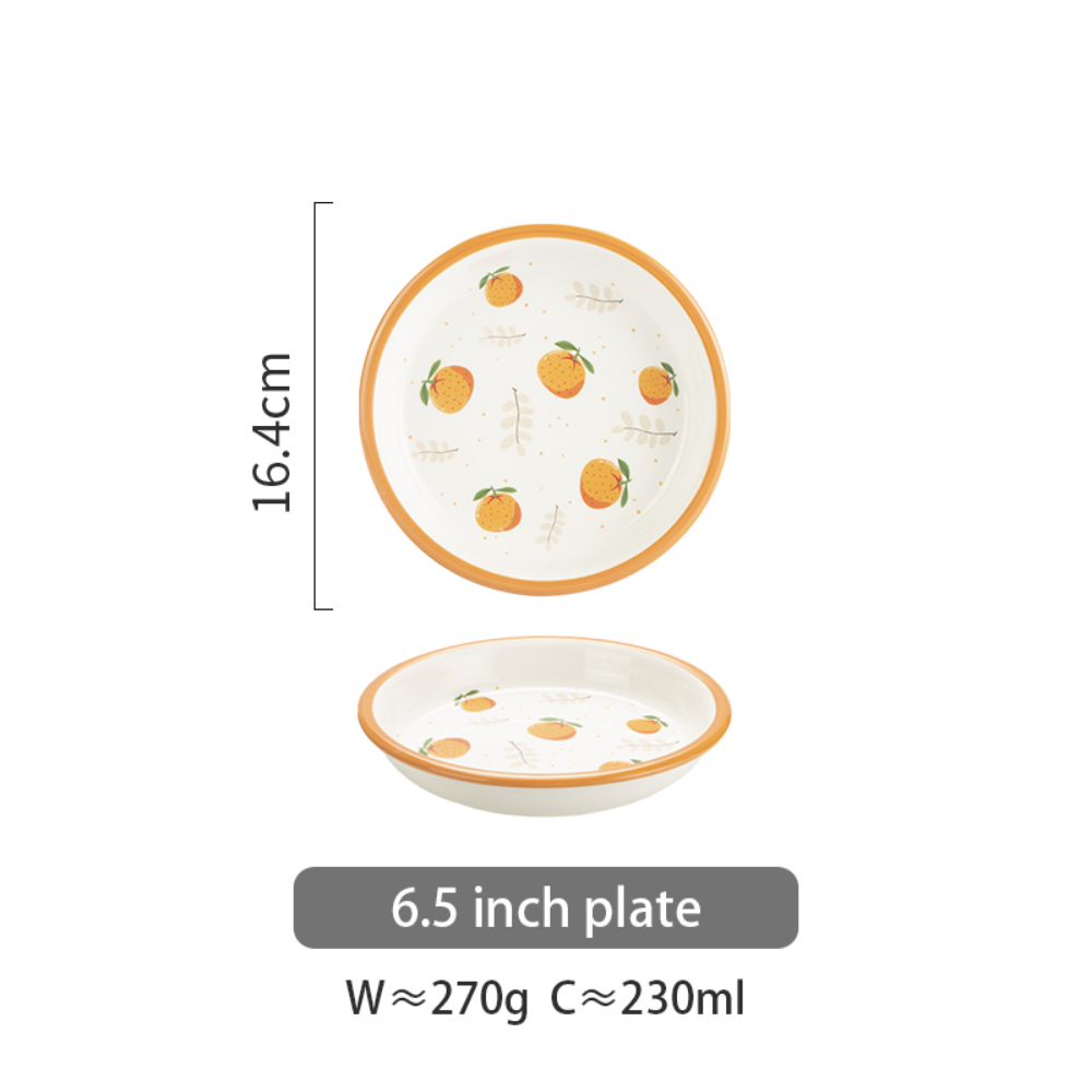 Cute Porcelain Orange Fruit Plate Dish Set - Grafton Collection