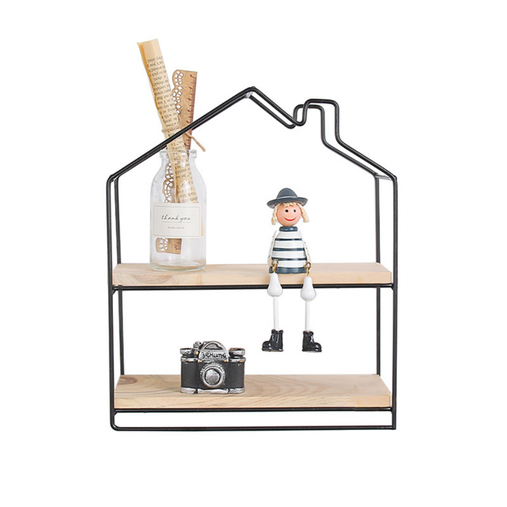 Modern Styled Iron Wall Shelf Decorative Storage Rack - Grafton Collection