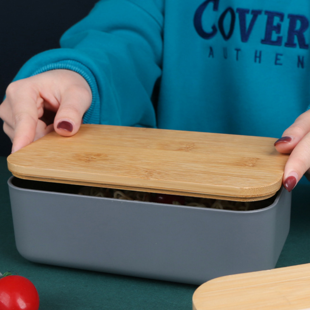 Bamboo Lunch Box With Cutlery & Lid - Grafton Collection