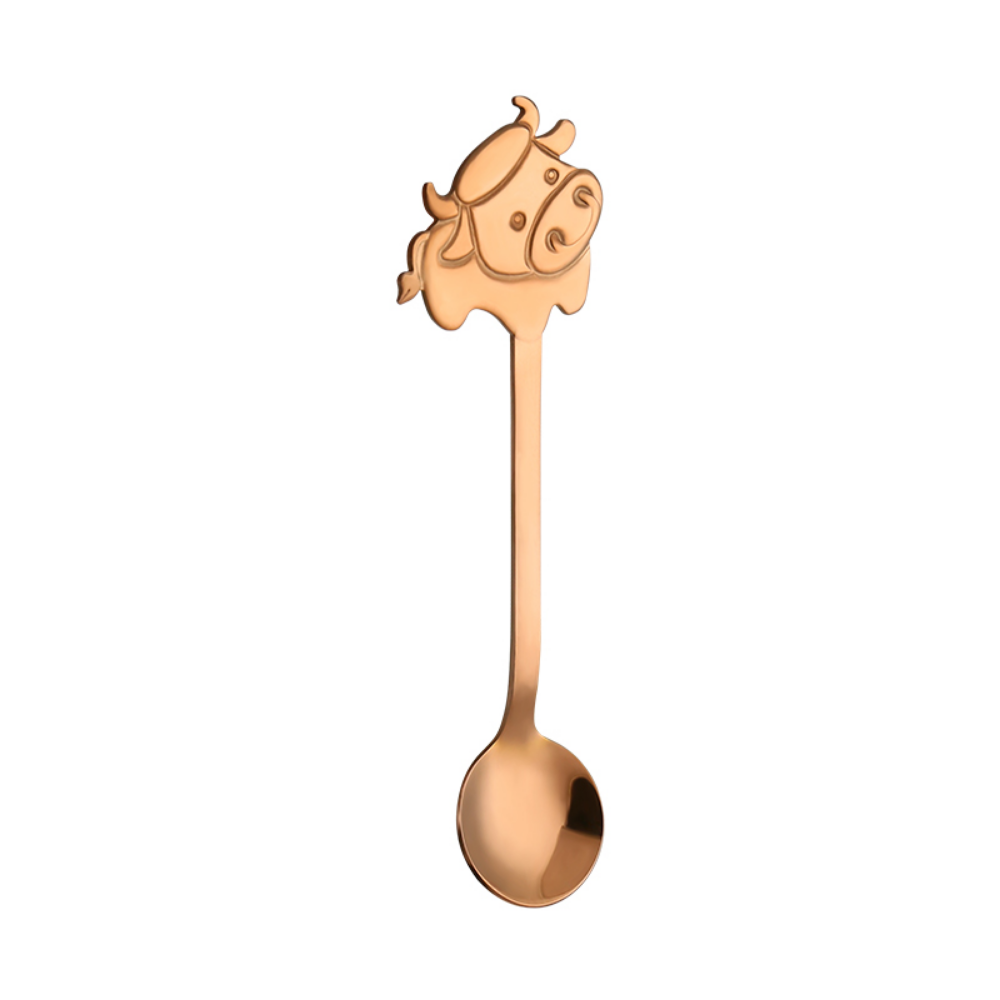 Eco-Friendly Stainless Steel Cartoon Cow Teaspoon - Grafton Collection