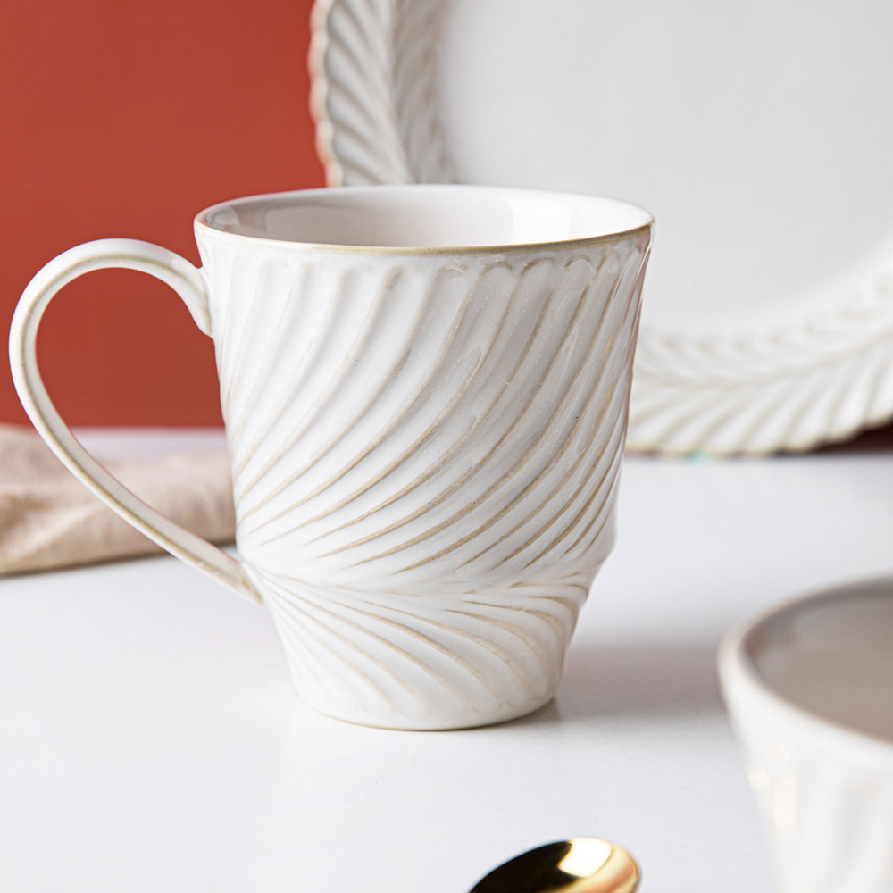 White Japanese Retro-Style Dinnerware Set - Grafton Collection