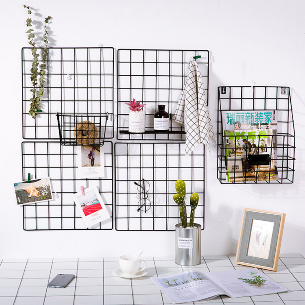 Black Grid Decorative Wall Shelf - Grafton Collection