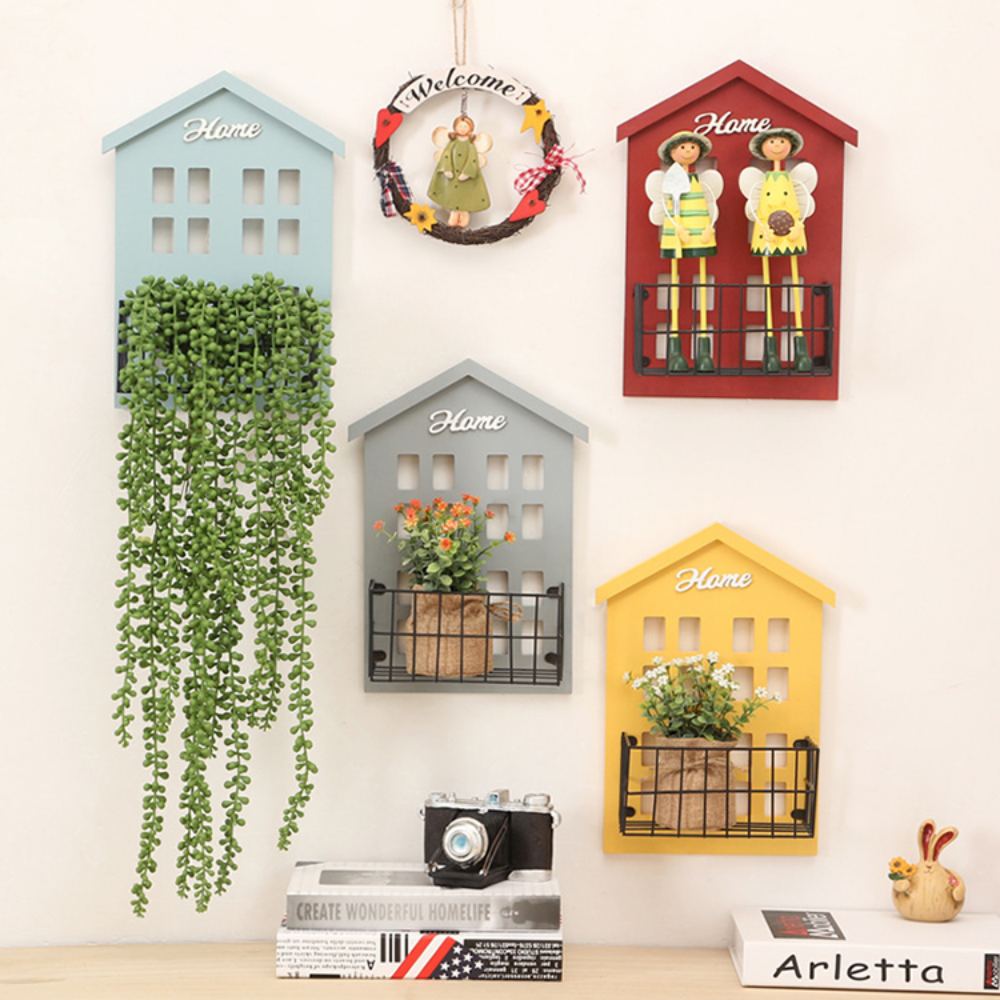 Colorful Wooden House Wall Storage Organizing Rack - Grafton Collection