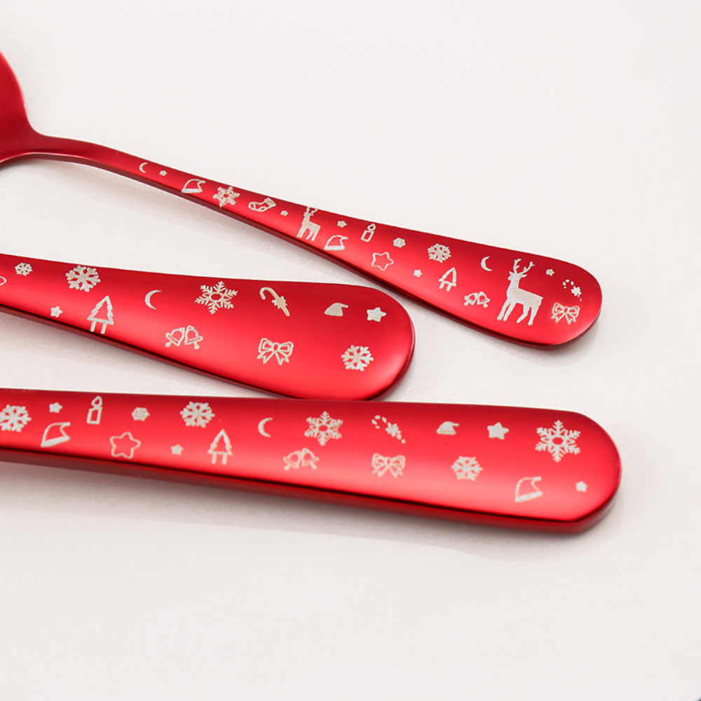 Stainless Steel Christmas Cutlery Set - Grafton Collection