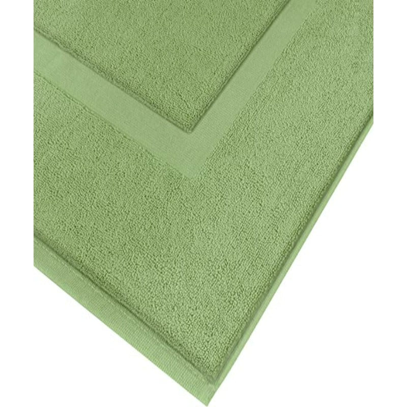Pack Of 2 Cotton Banded Bath Mats- Highly Absorbent and Machine Washable Shower Bathroom Floor Towel - Grafton Collection