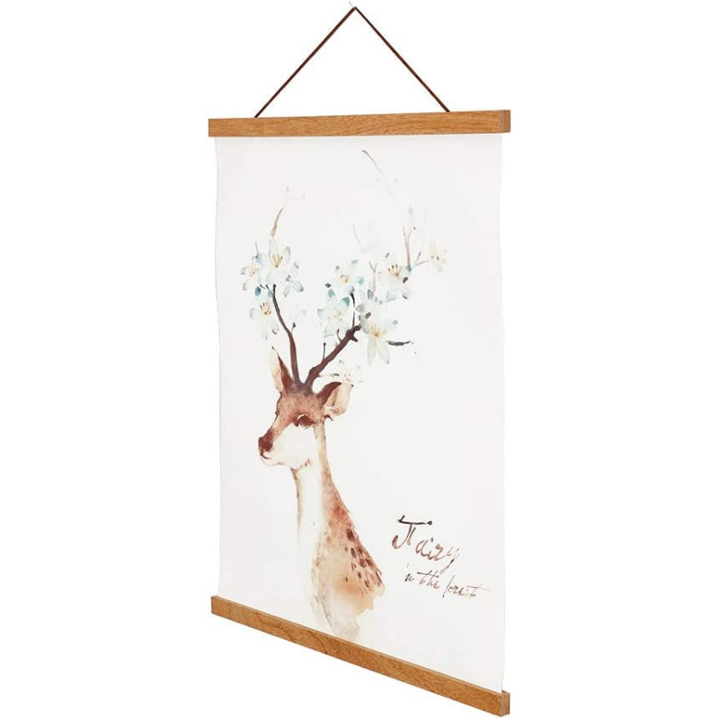 Magnetic Poster Hanger Frame, Light Wood Wooden Magnet Canvas Artwork Print Dowel Poster Hangers Frames - Grafton Collection