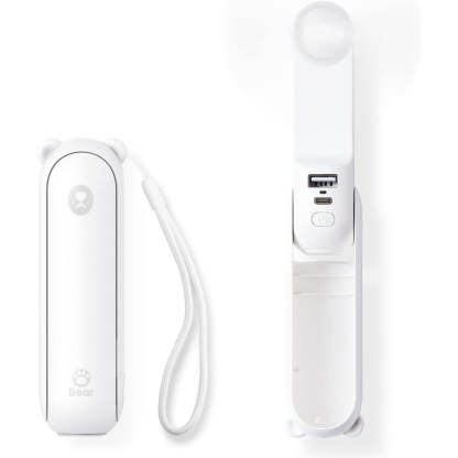3 In 1 Handheld Fan, Mini Hand Fan, Portable Small Pocket Fan, Rechargeable Fan With Power Bank, Flashlight Feature - Grafton Collection