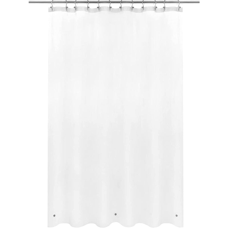 White Shower Curtains Liner - Lightweight Shower Curtains With Magnets, Metal Grommets - Grafton Collection