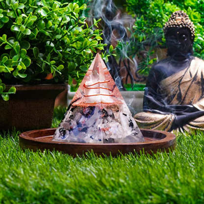 Moonstone Orgone Pyramid for Anti-stress ,Calmness, Growth ,Strength - Grafton Collection