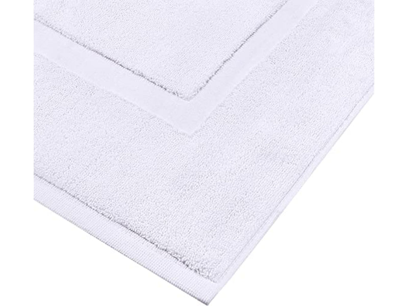 Pack Of 2 Cotton Banded Bath Mats- Highly Absorbent and Machine Washable Shower Bathroom Floor Towel - Grafton Collection