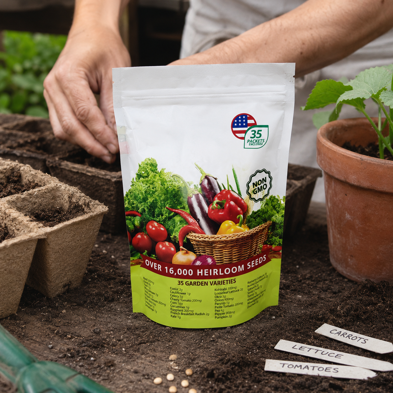 35 Variety Of Vegetable Survival Seeds kit With 16000 Pieces 